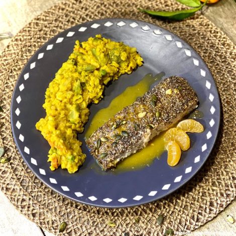 Saumon en croûte de graines à la Clémentine