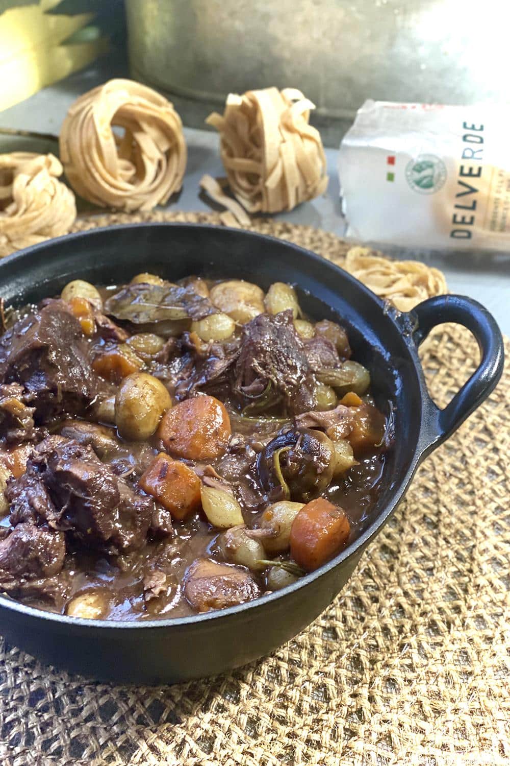 Boeuf Bourguignon fondant aux Champignons et Oignons