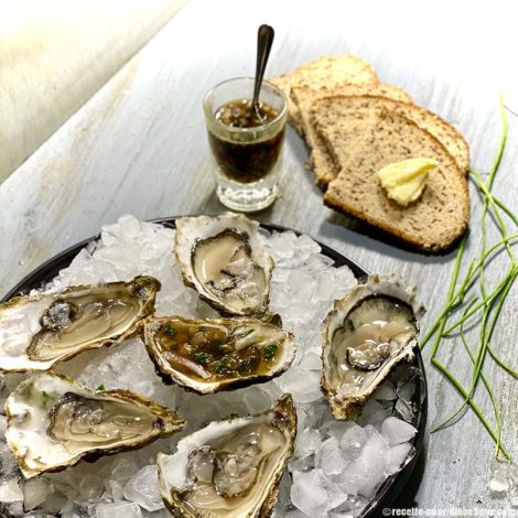 Huitres au Vinaigre Échalote Ciboulette