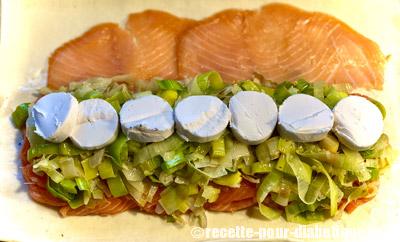 Feuillantine au Saumon, Poireaux et Chèvre