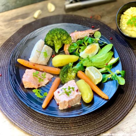Poissons et Légumes vapeur à L'Aioli