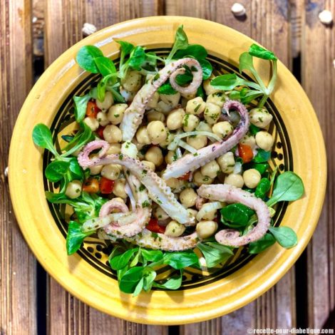 Salade au Poulpe mariné et Pois Chiches
