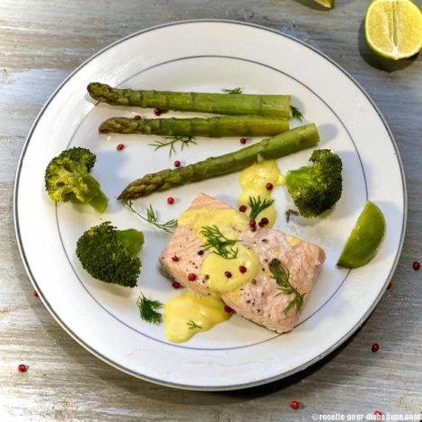 Saumon et légumes à la vapeur