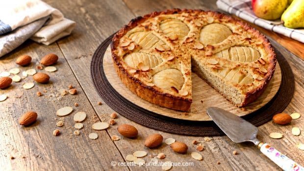 Tarte rustique aux poires, crème d'amande et pâte complète