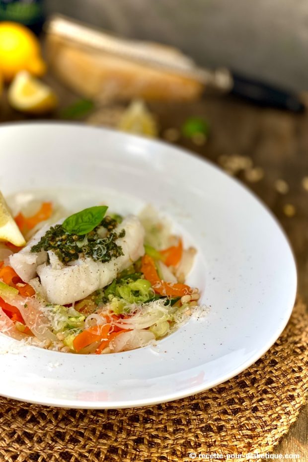dos cabillaud pesto