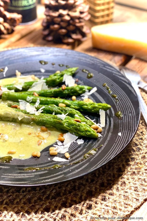 asperges grilées pesto