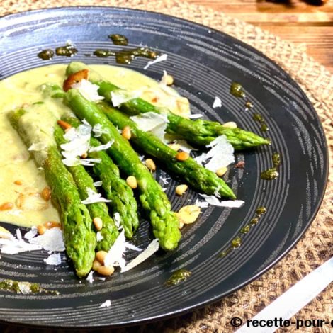 Asperges grillées au Sabayon Pesto