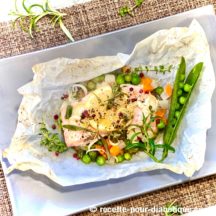 Papillotes de Saumon Thym Romarin aux petits légumes