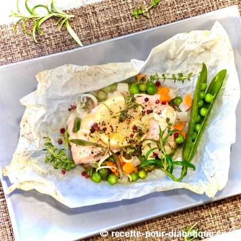 Papillotes de Saumon Thym Romarin aux petits légumes