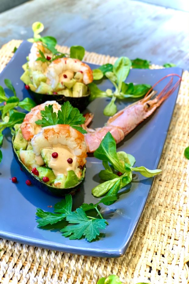 avocat aux crevettes keto