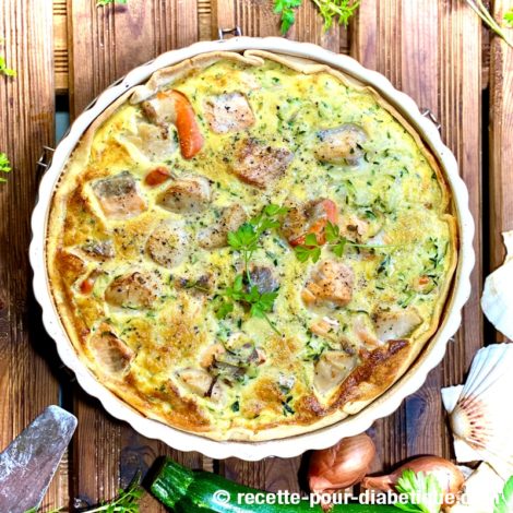 Quiche Saint-Jacques, Saumon et Courgettes