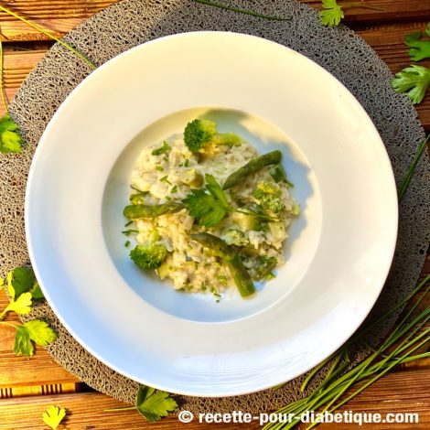 Risotto allégé aux Légumes verts et herbes