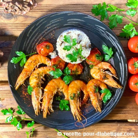 Gambas flambées à la Marseillaise