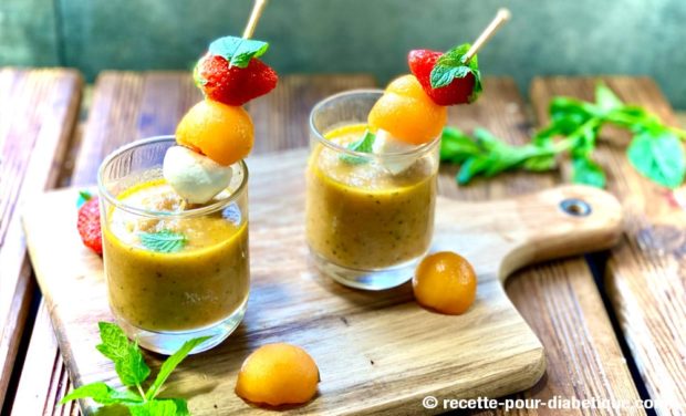 soupe froide melon fraises