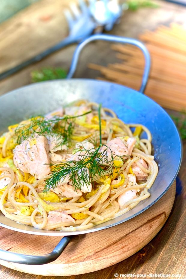 spaghetti au blé complet carbonara
