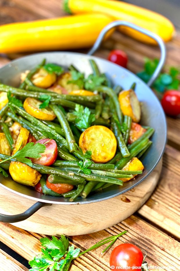 poelée haricots verts tomates courgette