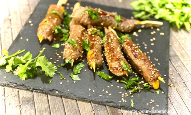 yakitori boeuf cheddar