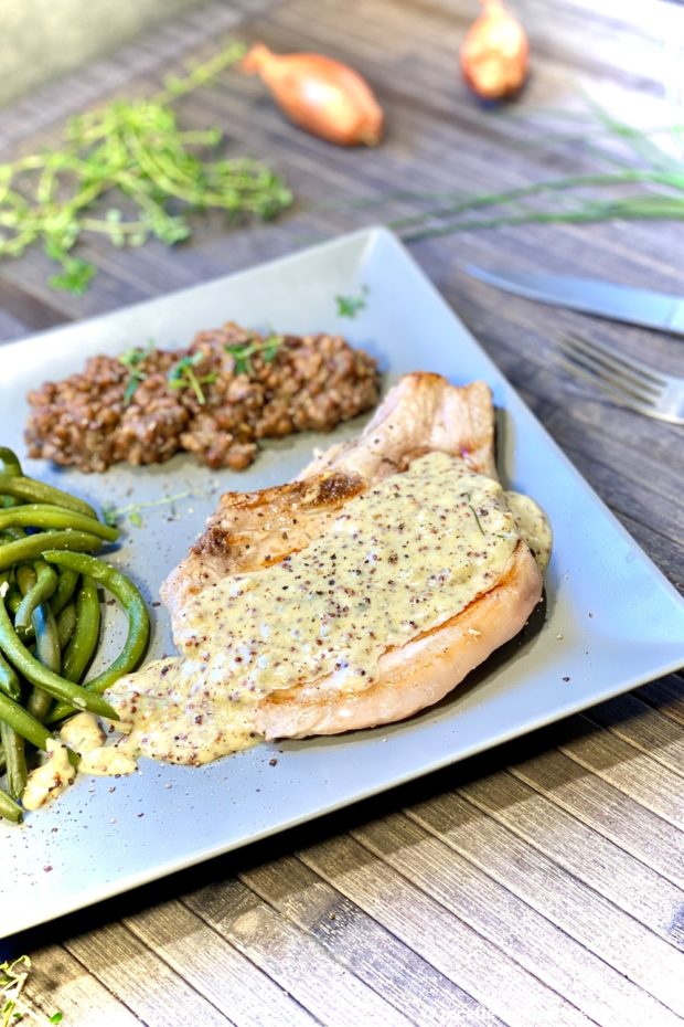 cotes de porc roquefort