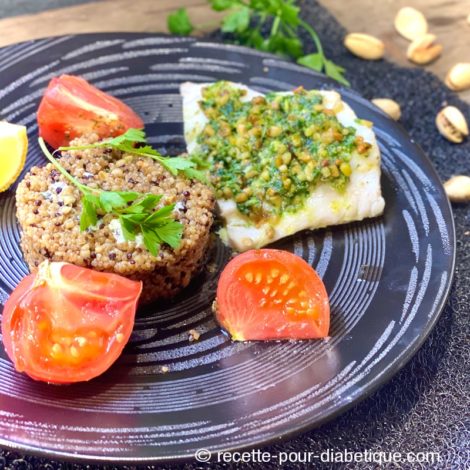 Cabillaud au Crumble Pesto Persil Pistache