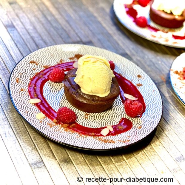 Fondant au chocolat coeur framboise