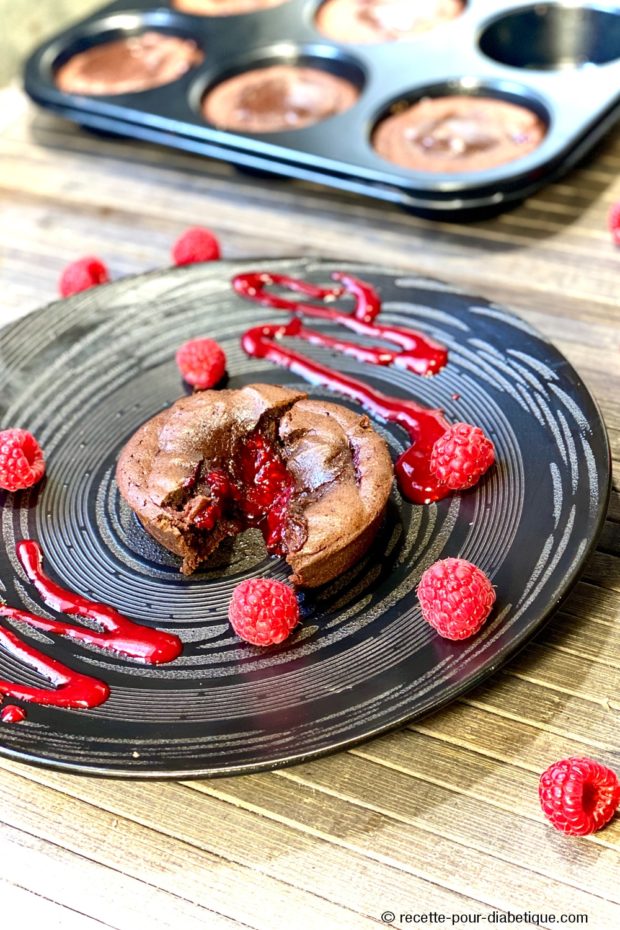 Fondant au chocolat coeur framboise