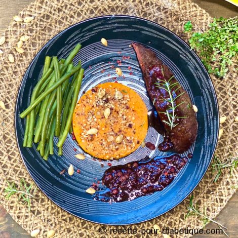 Magret au Airelles et sa Purée Butternut Patate Douce