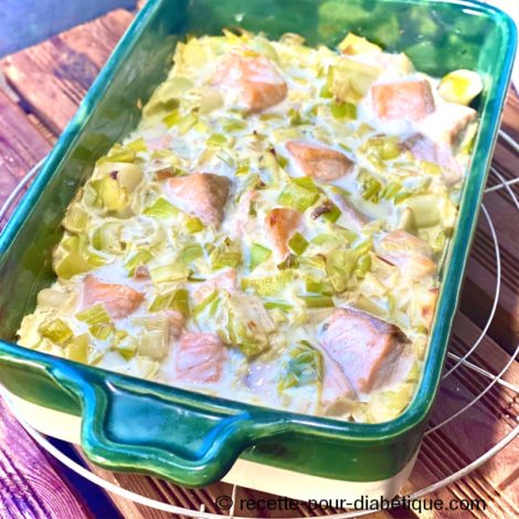 Gratin Poireaux Saumon au Skyr et fromage frais allégé