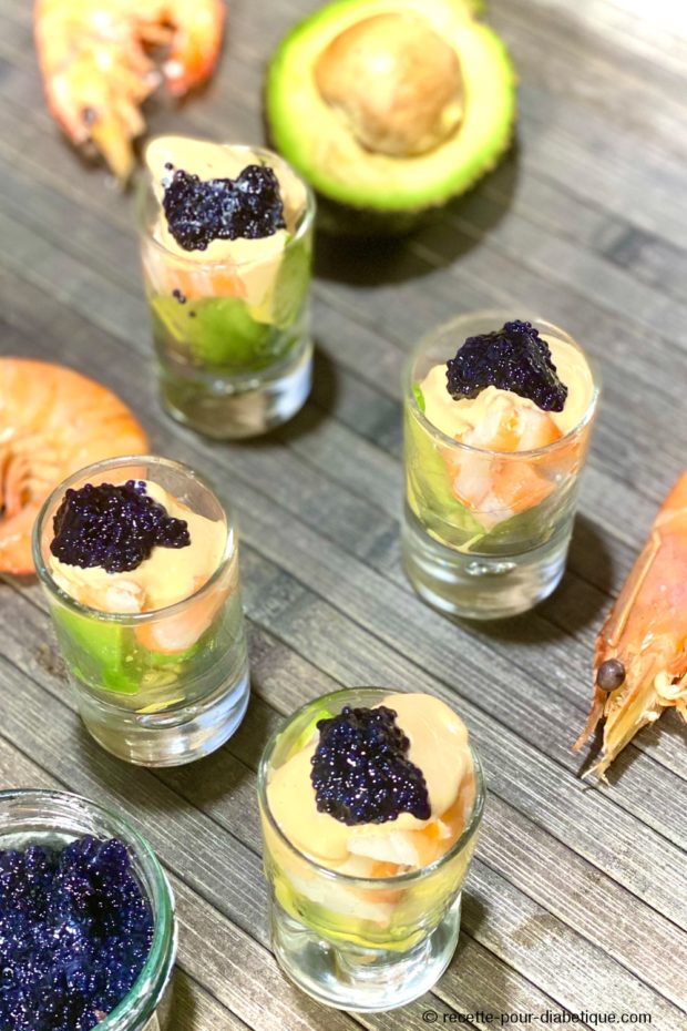 verrine avocat crevettes