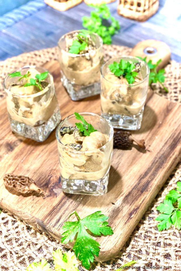 verrine ris de veau aux morilles