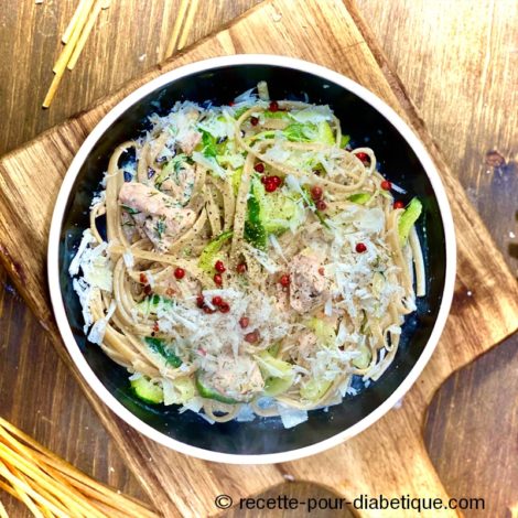 Pâtes Carbonara au Saumon et Courgette
