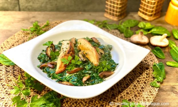 poulet grillé épinards