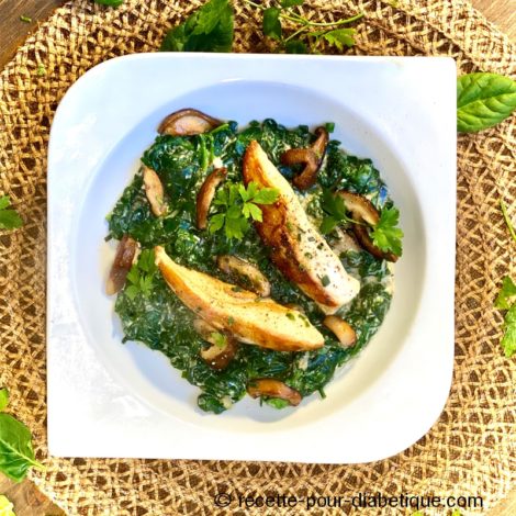 Poulet aux Épinards et Shiitaké