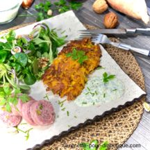 Salade au Saucisson Chaud et râpées Patate douce
