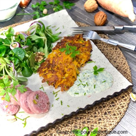 Salade au Saucisson Chaud et râpées Patate douce
