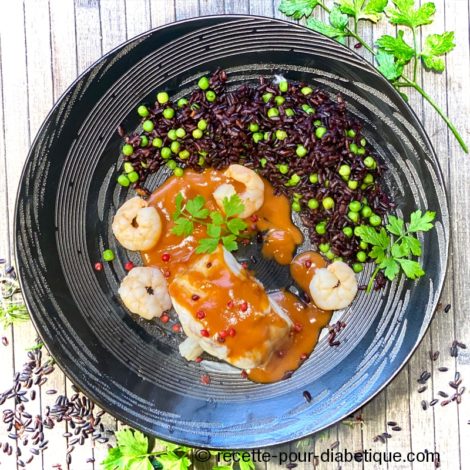 Lotte pochée au bouillon et sa sauce Américaine