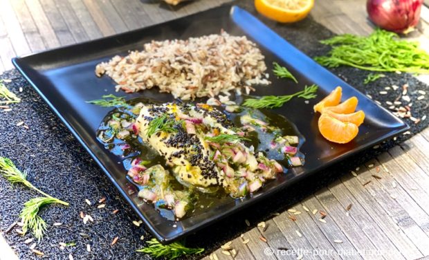sauce vierge yuzu et poisson