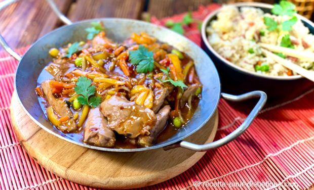 aiguillettes de canard au wok