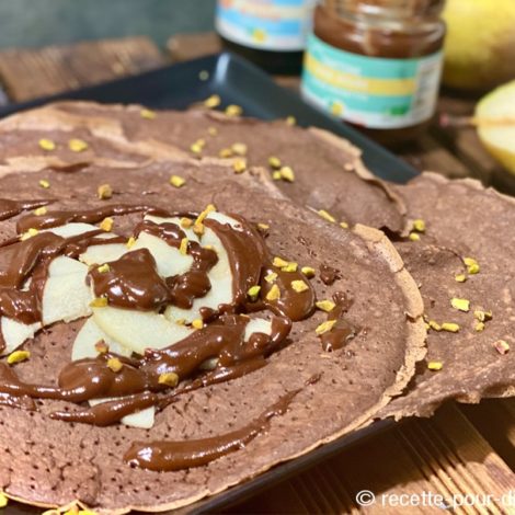 Crêpes tout Chocolat à la Poire (IG Bas)