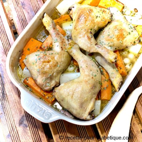 Cuisse de Poulet au four à la Patate Douce et Navet
