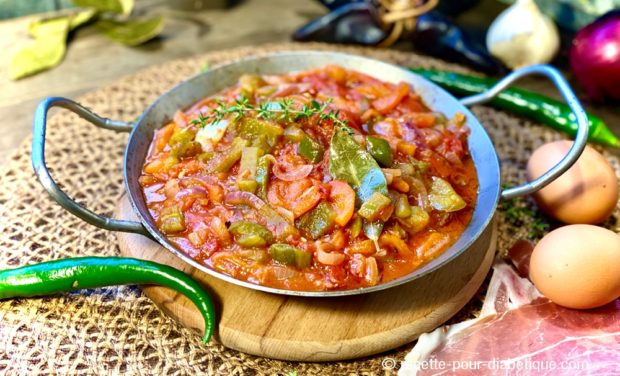 Piperade à la Basquaise oeuf jambon