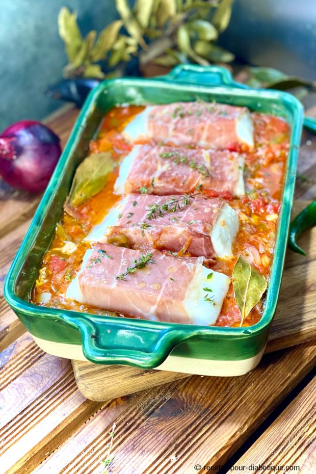 cabillaud piperade jambon bayonne