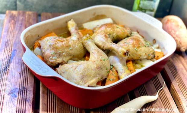 poulet patate douce et navets