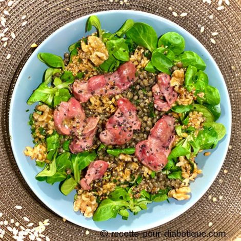 Salade aux Gésiers, Lentilles et Petit épeautre