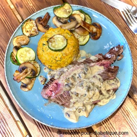 Bavette sauce au Poivre et Champignons