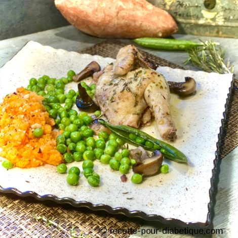 Coquelet aux herbes ( Au four / accompagnement IG bas )