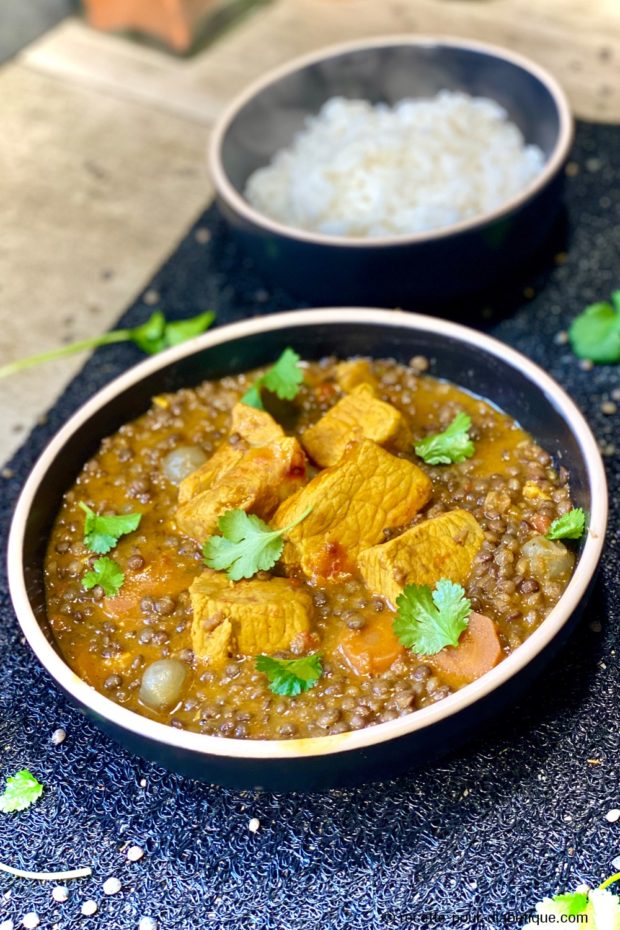 Curry de Porc aux lentilles IG Bas
