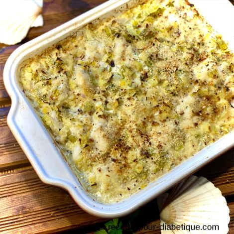 Gratin de Saint-Jacques et Cabillaud aux Poireaux