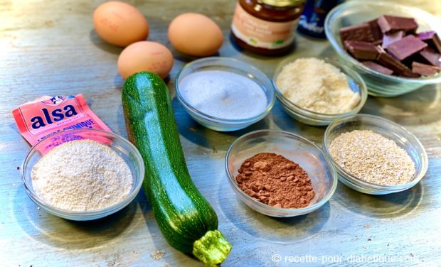 ingredients gateau chocolat courgette