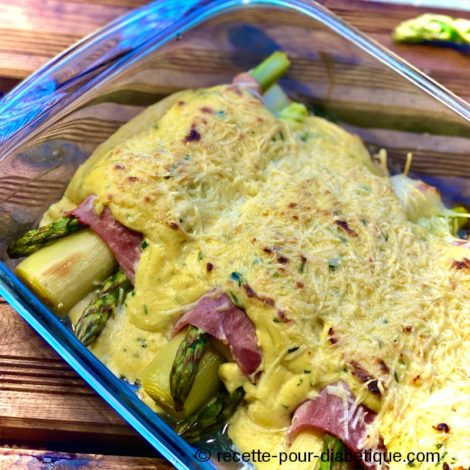 Poireaux et Asperges au Jambon Sauce Mornay