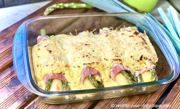 gratin poireau jambon asperges mornay
